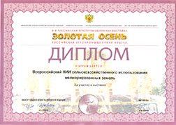 Диплом участника выставки Золотая Осень 2006, г.Москва